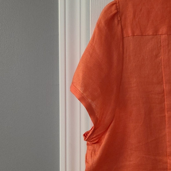 Tangerine button down top - Picture 3 of 5